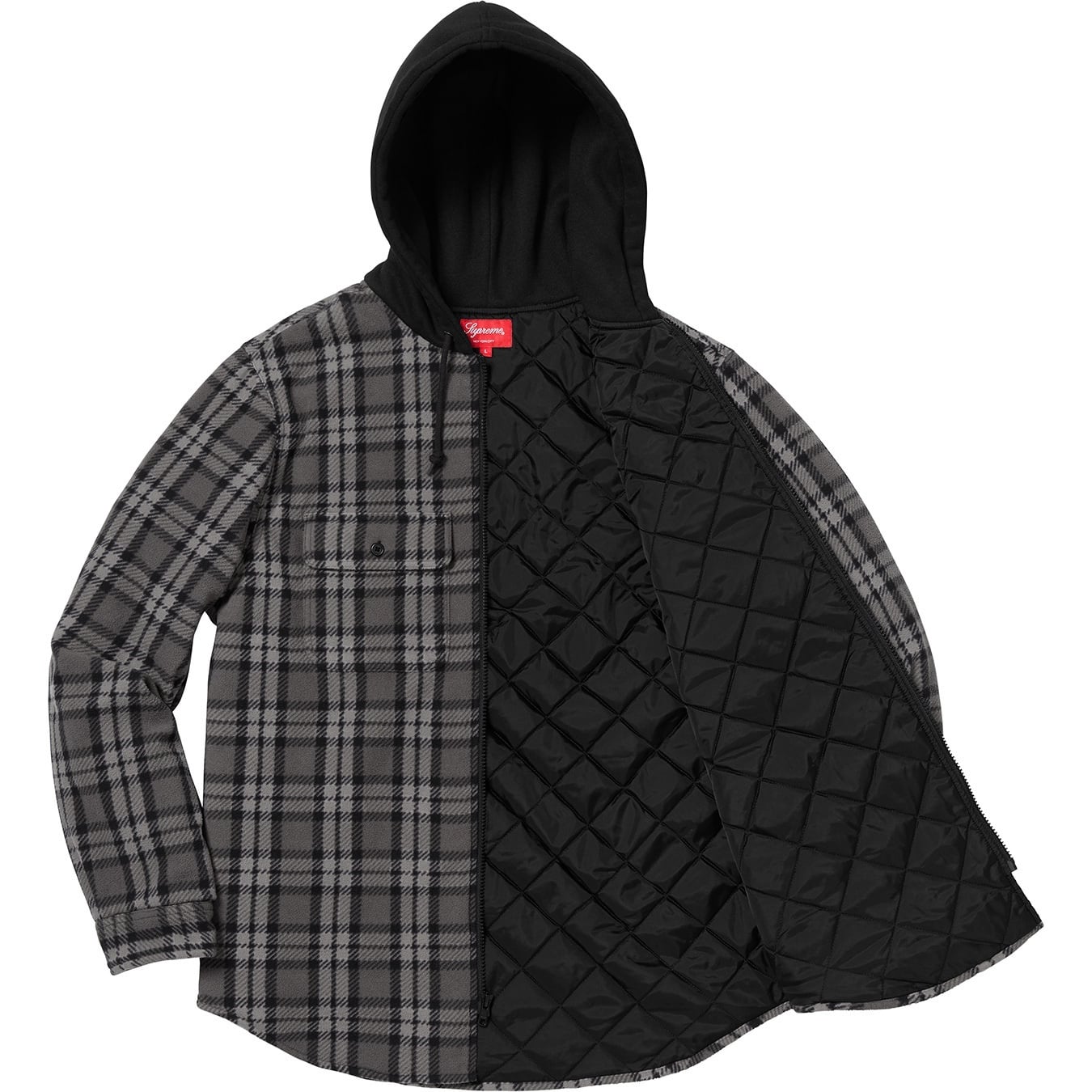Hooded Plaid Work Shirt view 8